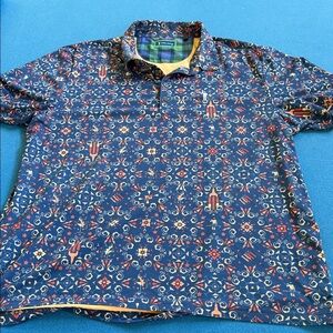 Stylish Blue Patterned Men's Polo Shirt